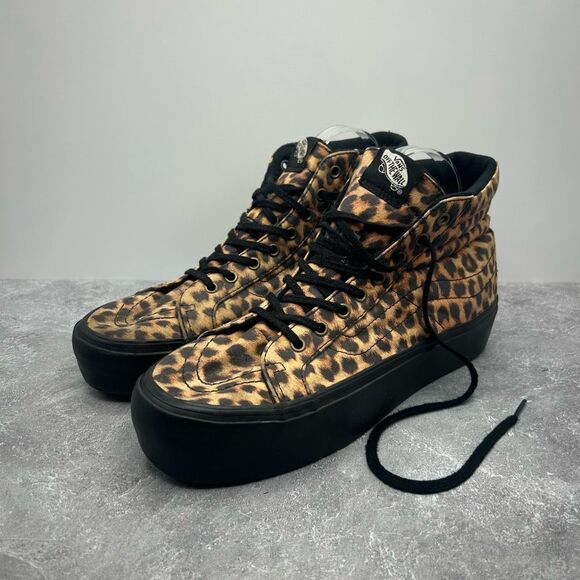 Vans Leopard Print Sk8-Hi Platform Skateboarding Sneaker Size M8 W9.5 Grunge - Picture 1 of 15